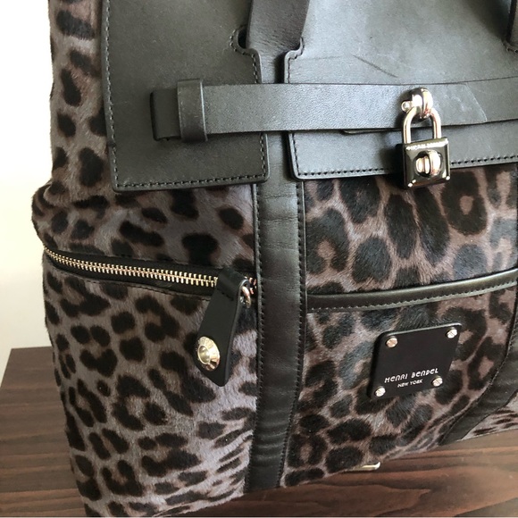 Rare Real Calf Hair Grey/Black Cheetah Print Jetsetter Backpack - Henri Bendel - Picture 8 of 12